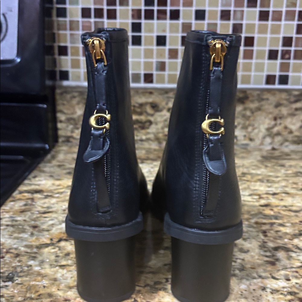 Coach Black Leather Ankle Booties - Picture 2 of 6